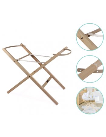 Support de panier de Moïse pliant en bois NATUREL