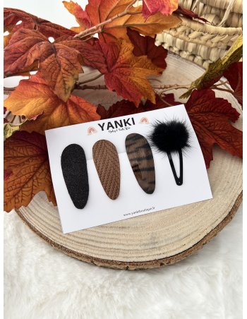 Barrettes à cheveux zébré brown