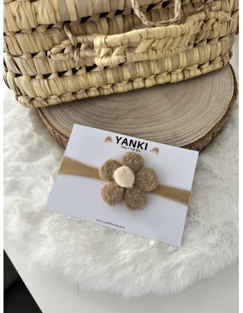 Bandeau nylon fleur doudou nude 2