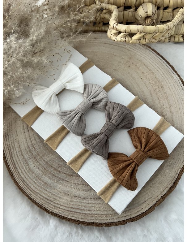 Bandeau nylon noeud côtelé coton