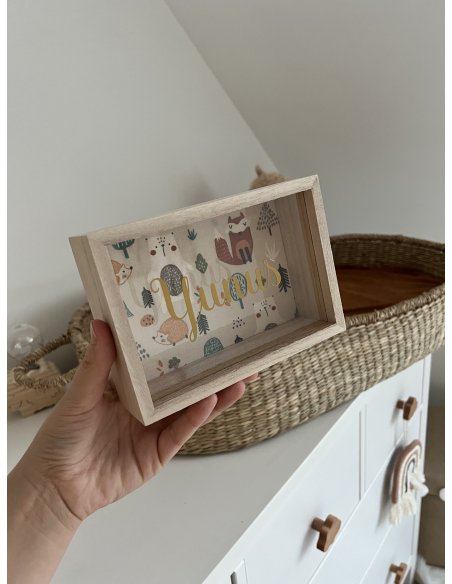 Tirelire en bois personnalisée Forest animals Tirelire en bois personnalisée Forest animals