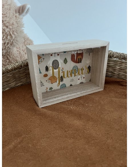 Tirelire en bois personnalisée Forest animals Tirelire en bois personnalisée Forest animals