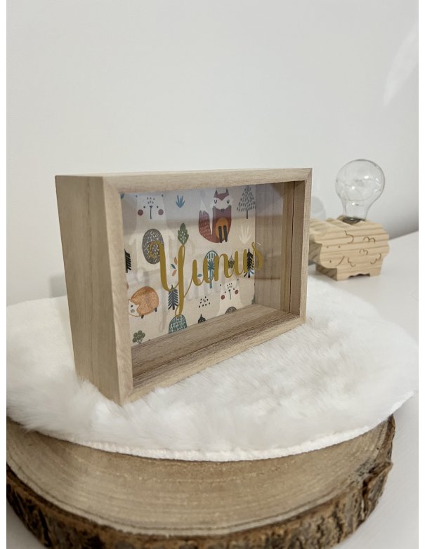 Tirelire en bois personnalisée Forest animals Tirelire en bois personnalisée Forest animals