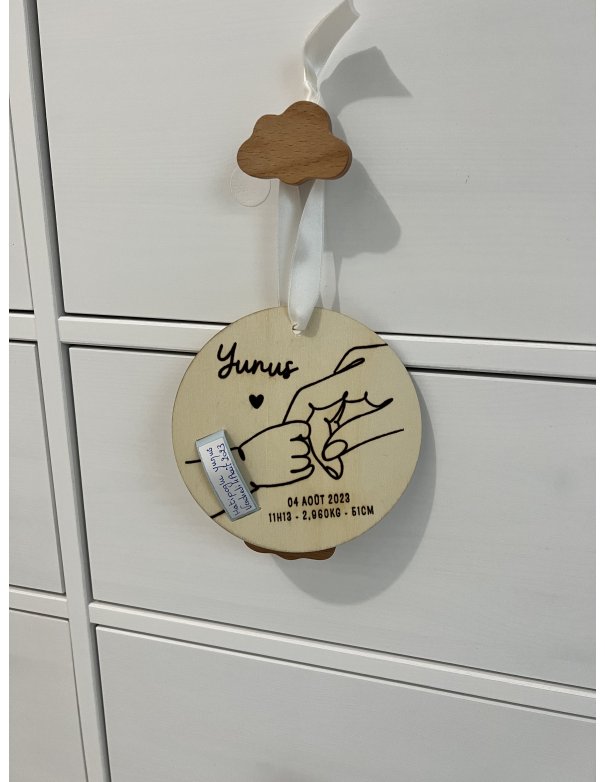 Carte en bois personnalisée pour bracelet de naissance Carte en bois personnalisée pour bracelet de naissance
