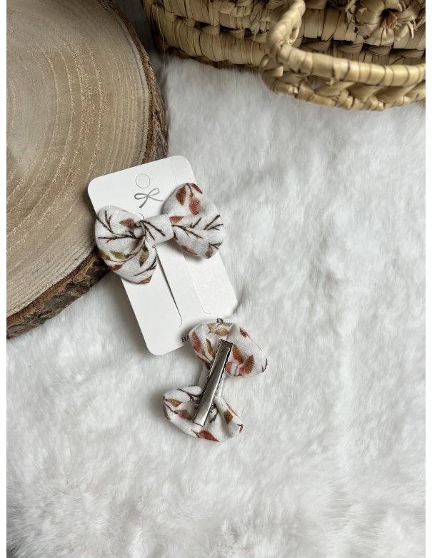 Lot de 2 barrettes à cheveux gaze de coton automne