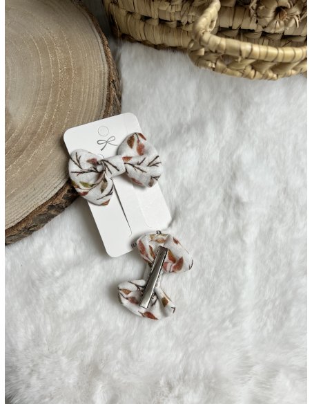 Lot de 2 barrettes à cheveux gaze de coton automne