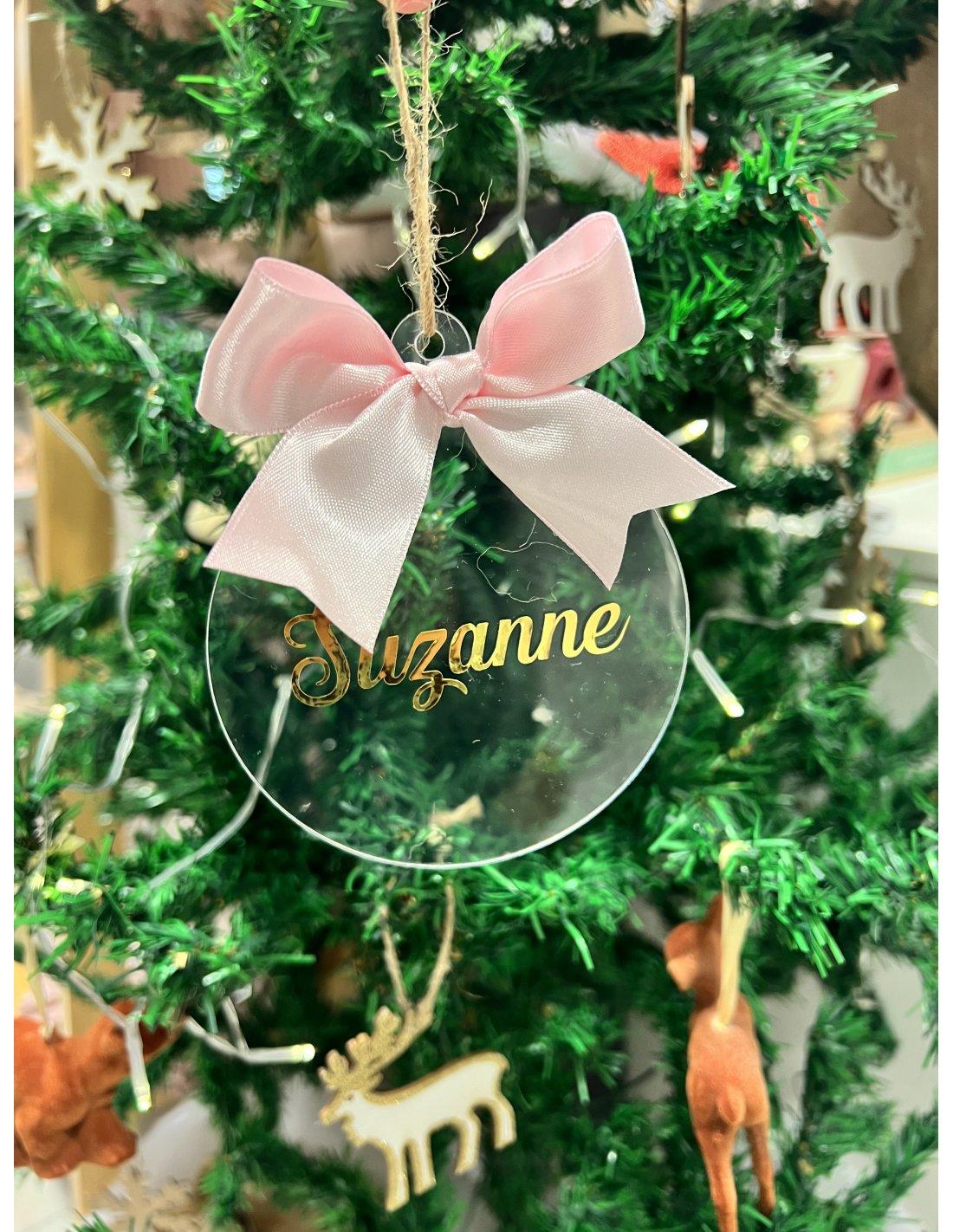 Boule de Noël prénom plexi Collection Noël