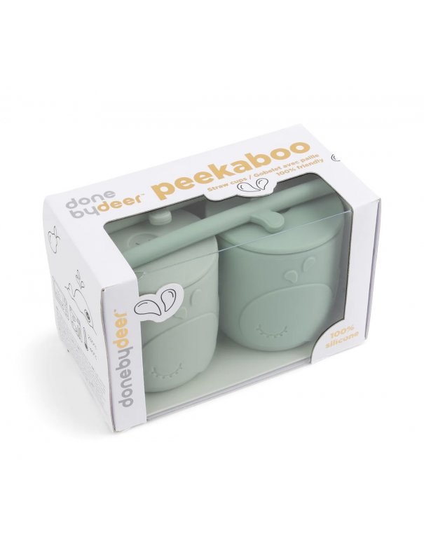 Peekaboo gobelet et paille lot de 2 Wally vert