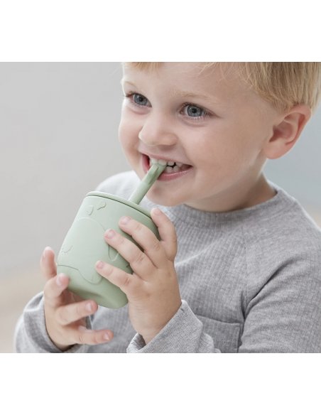 Peekaboo gobelet et paille lot de 2 Wally vert