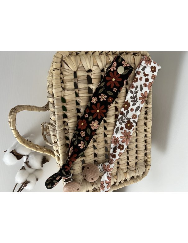 Attache tétine tissu flower