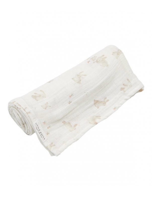 Set de 2 langes en gaze de coton Baby Bunny beige