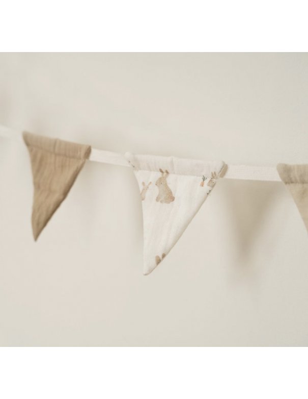 Guirlande fanion gaze de coton Baby Bunny