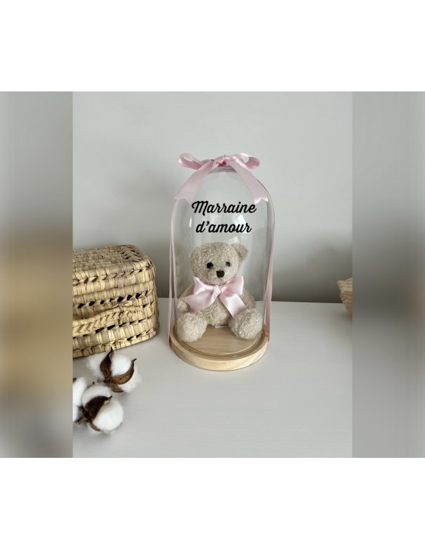 Cloche en verre personnalisée ours Cloche en verre personnalisée ours