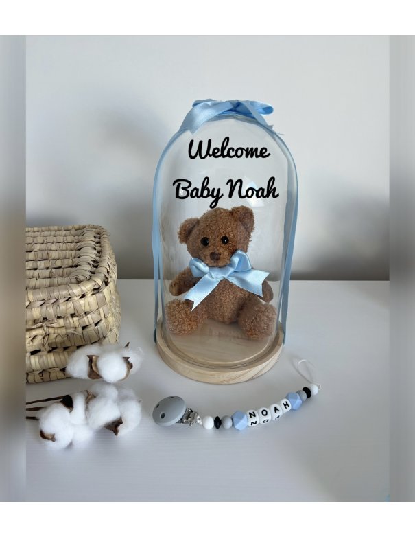 Cloche en verre personnalisée ours Cloche en verre personnalisée ours