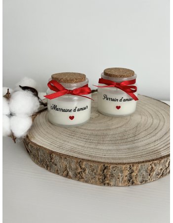 Bougie bouchon de liège personnalisée