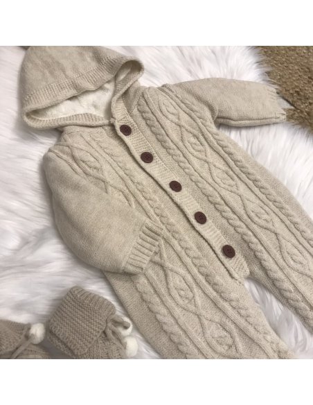 Combinaison tricot beige clair