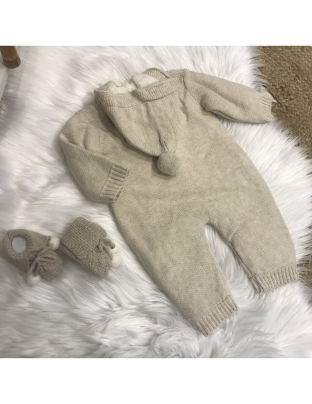 Combinaison tricot beige clair