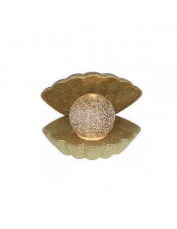 Lampe coquillage à paillettes dorées