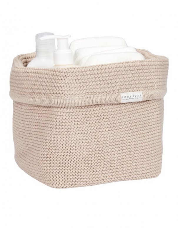 Panier de commode tricoté petit - Pure Beige