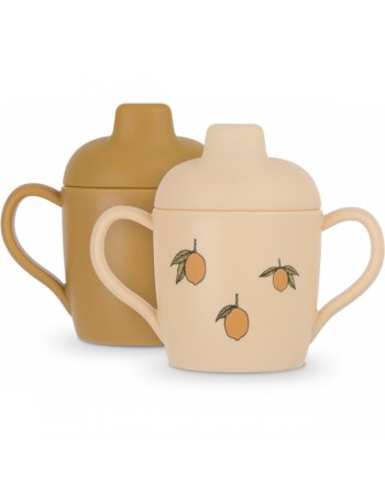 Lot de 2 tasses à bec en silicone Citron