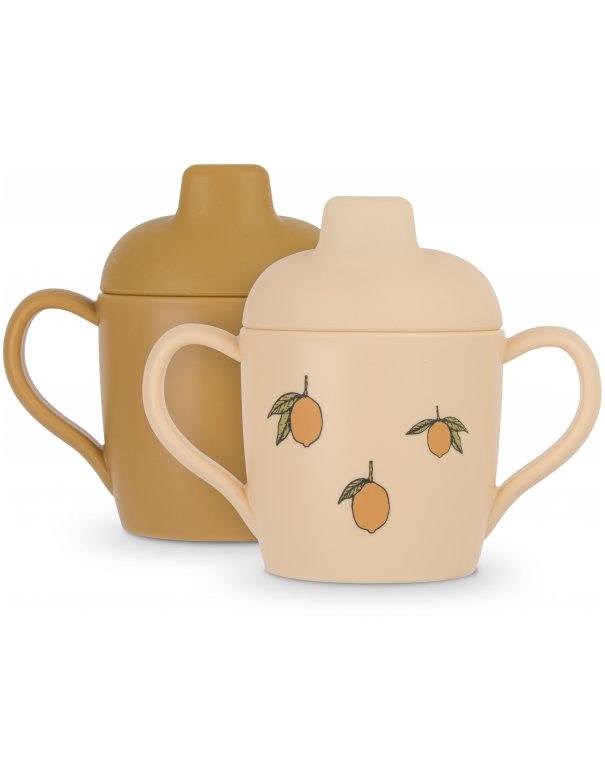 Lot de 2 tasses à bec en silicone Citron