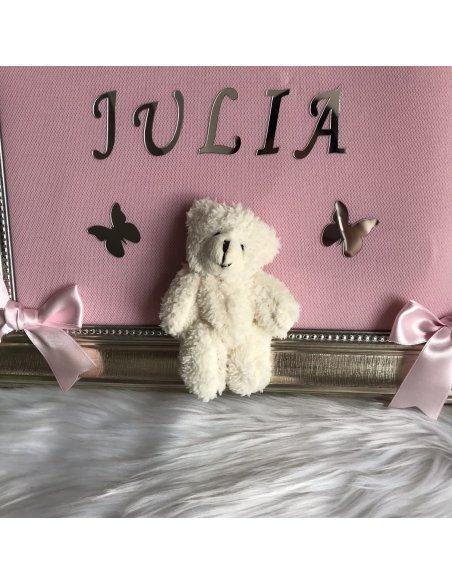 Cadre mural personnalise fond rose