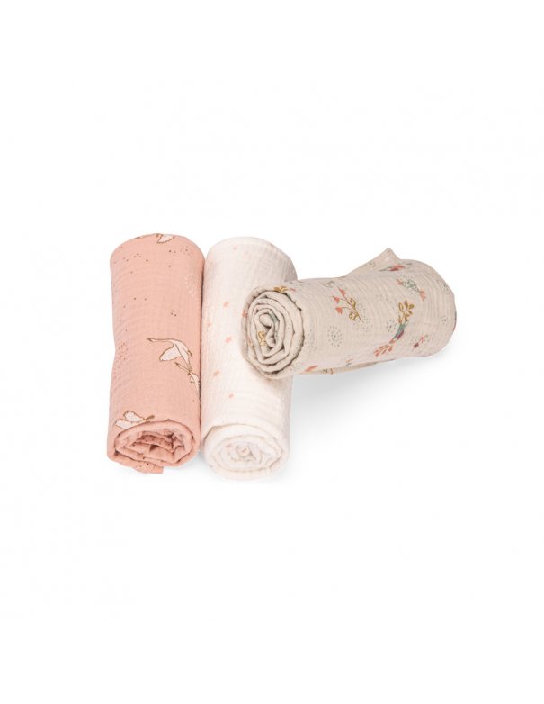Set de 3 langes imprimés fleurs