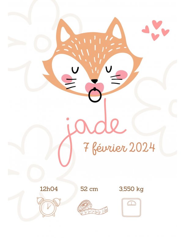 Affiche souvenir naissance - Affiche pour enfant personnalisée