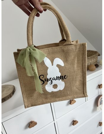 Sac en jute lapinou personnalisé