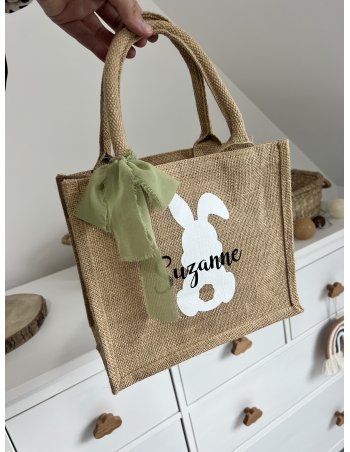 Sac en jute lapinou personnalisé 2