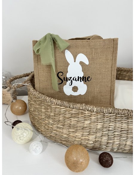 Sac en jute lapinou personnalisé Sac en jute lapinou personnalisé