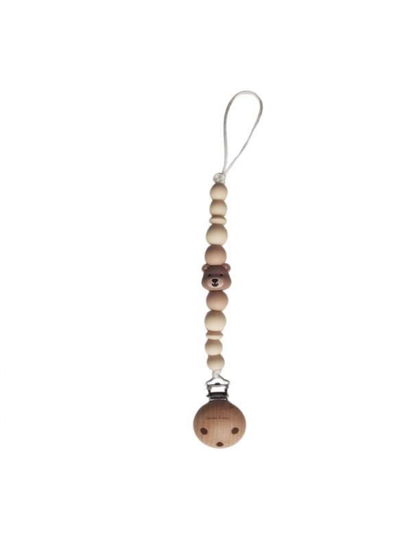 Attache tétine BEAR beige