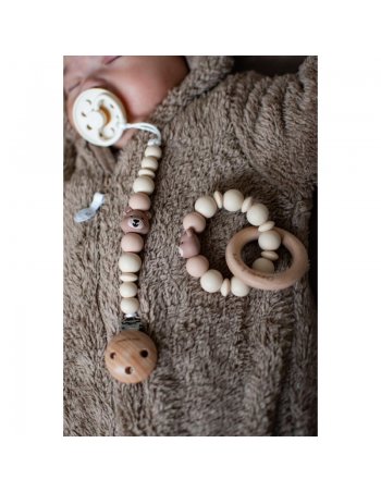 Attache tétine BEAR beige 2