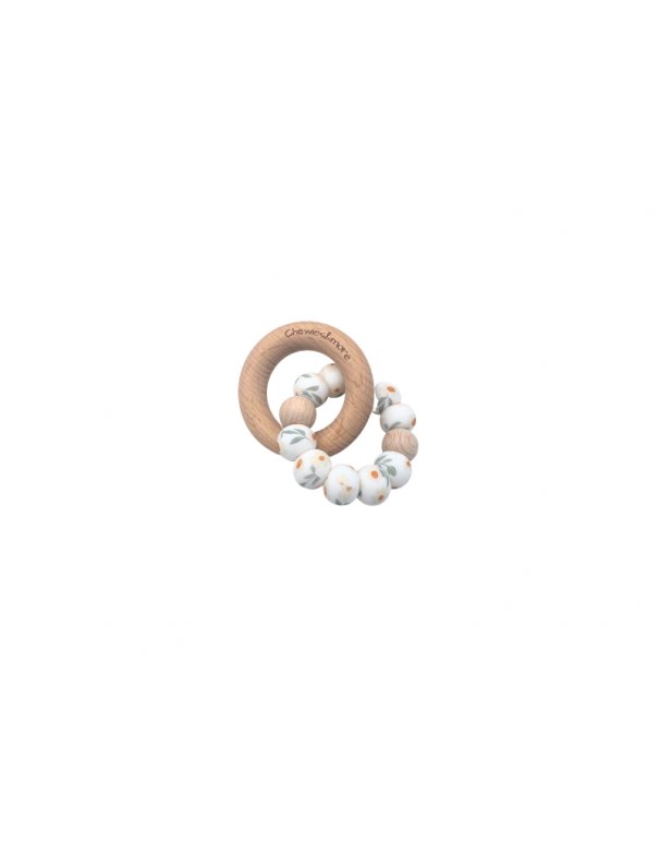 Anneau de dentition MON FLEUR blanc