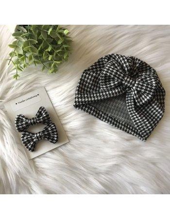 Turban jersey pieds de poule 2