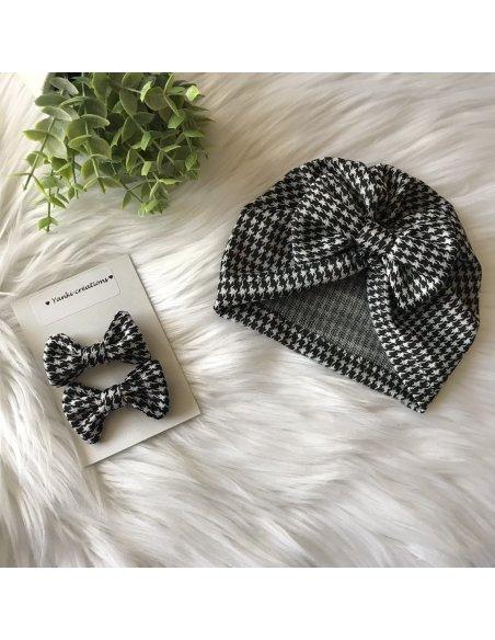 Turban jersey pieds de poule