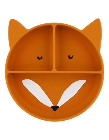 Assiette avec ventouse en silicone et compartiments - M.Renard