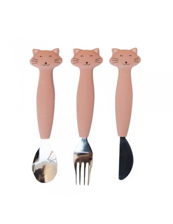 Couverts en silicone pack de 3 - Mme Chat