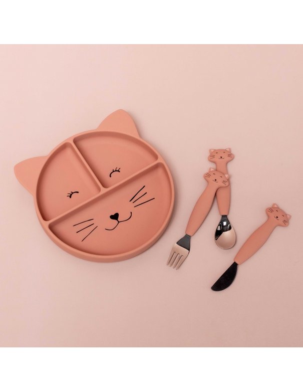 Couverts en silicone pack de 3 - Mme Chat