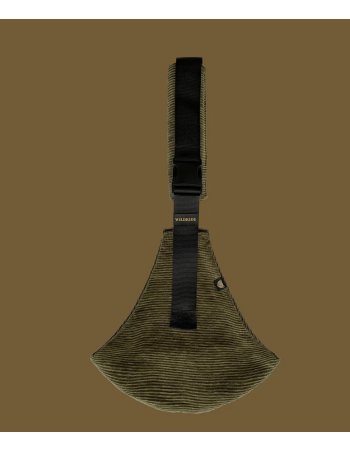 Porte bébé Wildride en velours côtelé vert olive 2