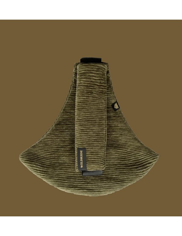 Porte bébé Wildride en velours côtelé vert olive