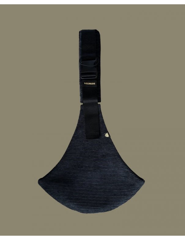 Porte bébé Wildride en velours côtelé noir