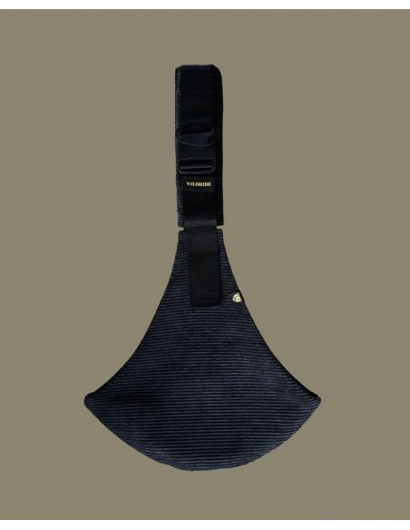 Porte bébé Wildride en velours côtelé noir