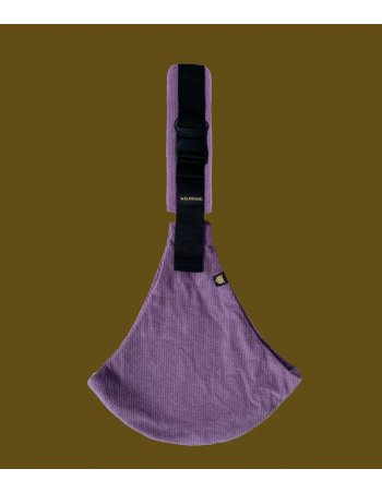 Porte bébé Wildride en velours côtelé lilas 2