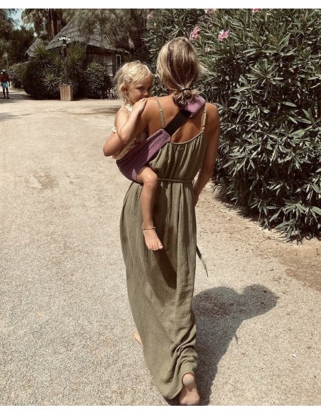 Porte bébé Wildride en velours côtelé lilas