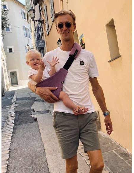 Porte bébé Wildride en velours côtelé lilas