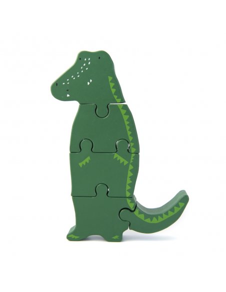 Puzzle formes animaux en bois - Mr. Crocodile