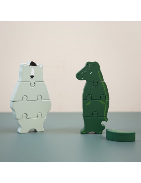 Puzzle formes animaux en bois - Mr. Crocodile