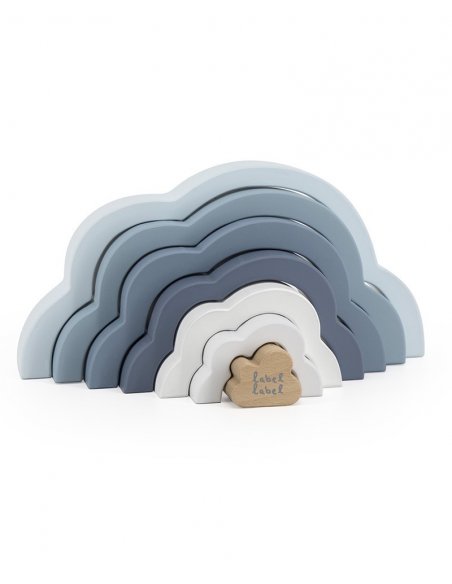 Puzzle nuage arc en ciel en bois - Bleu