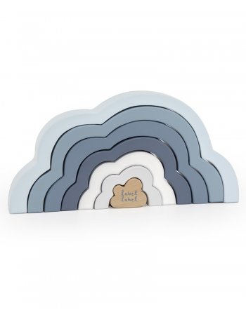 Puzzle nuage arc en ciel en bois - Bleu 2